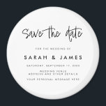 Modern Minimalist Wedding Save the Date Magnet<br><div class="desc">A simple modern save the date magnet. Personalise this minimalist black and white design to have your personal details and message.</div>