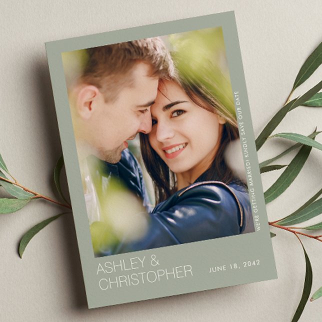Modern Minimalist Wedding Save-the-Date Photo Card (Creator Uploaded)