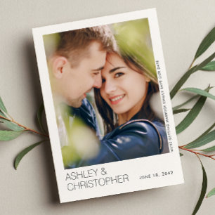 Modern Minimalist Wedding Save-the-Date Photo Card
