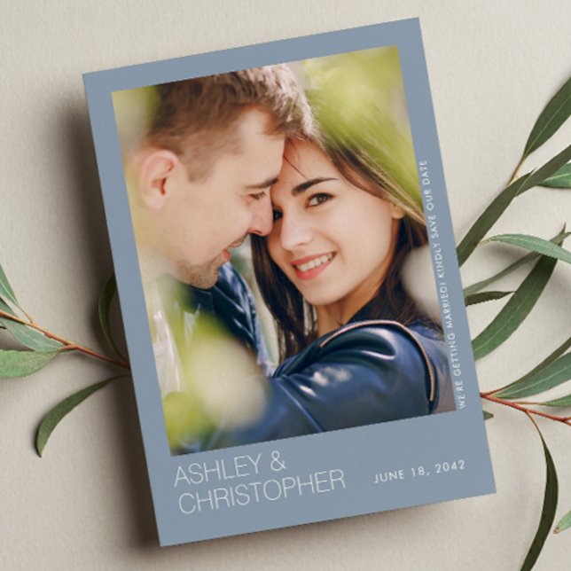 Modern Minimalist Wedding Save-the-Date Photo Card (Creator Uploaded)