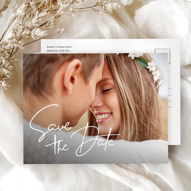 Modern Minimalist Wedding Save The Date  Postcard (Creator Uploaded)