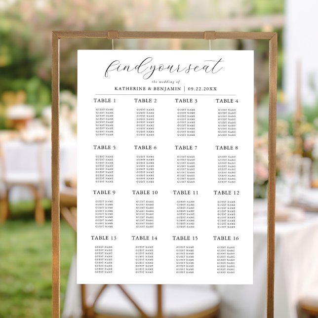 Modern Minimalist Wedding Seating Chart (Creator Uploaded)