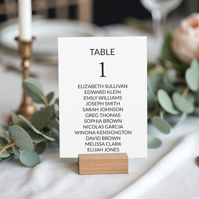 Modern Minimalist Wedding Seating Chart Card  (Creator Uploaded)