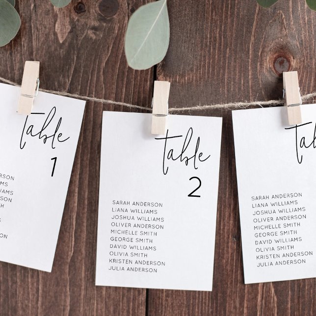 Modern Minimalist Wedding Seating Chart Card (Creator Uploaded)