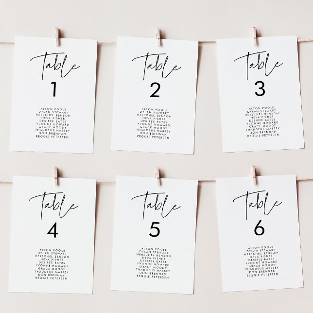 Modern minimalist wedding seating chart cards (Creator Uploaded)