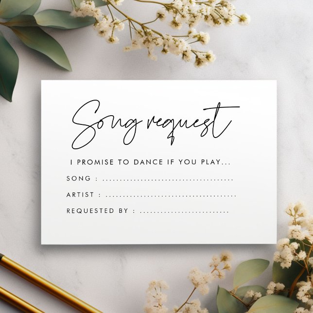 Modern minimalist Wedding Song request Enclosure Card (Creator Uploaded)