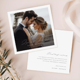 Modern Minimalist Wedding Square  Thank You Card