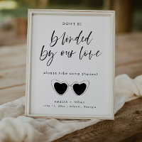 Modern Minimalist Wedding Sunglasses Favour Sign