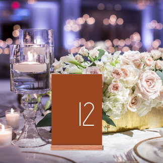 Modern Minimalist Wedding Table Card Number