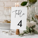 Modern minimalist wedding table number<br><div class="desc">Modern,  simple and clean: adopt this minimalist handwritten design for your wedding stationery. Fully customisable colours.</div>