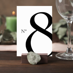 Modern Minimalist Wedding Table Number Card