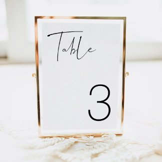 Modern Minimalist Wedding Table Number Card