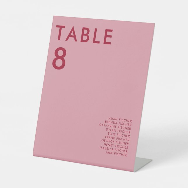 Modern Minimalist Wedding Table Number Pedestal Sign (Front)