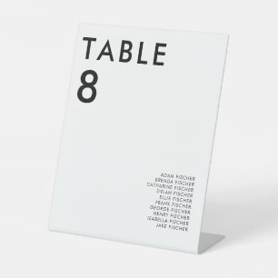 Modern Minimalist Wedding Table Number Pedestal Sign