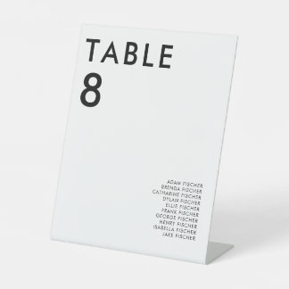 Modern Minimalist Wedding Table Number Pedestal Sign