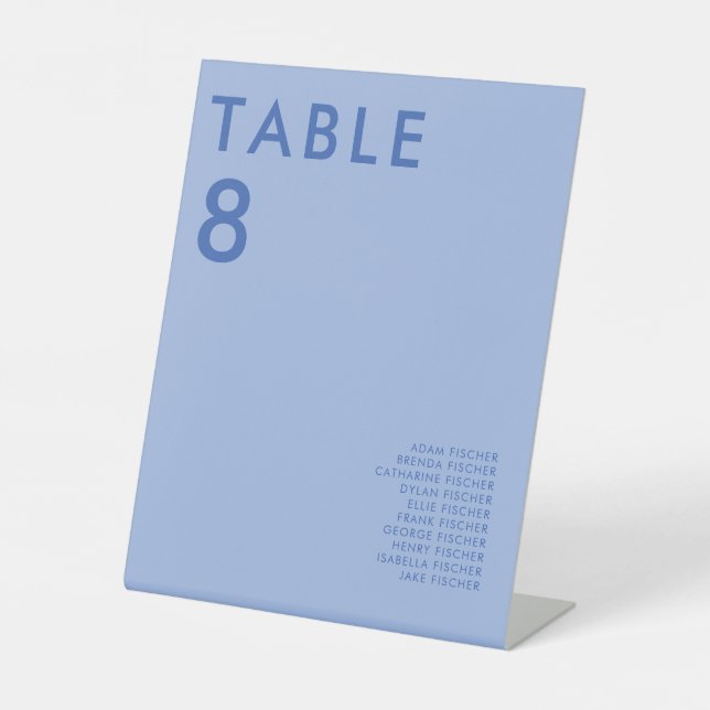 Modern Minimalist Wedding Table Number Pedestal Sign (Front)