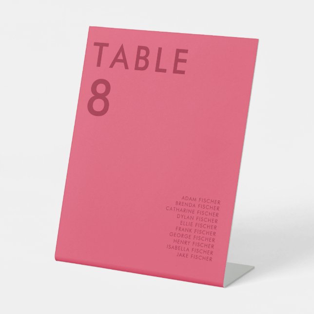 Modern Minimalist Wedding Table Number Pedestal Sign (Front)