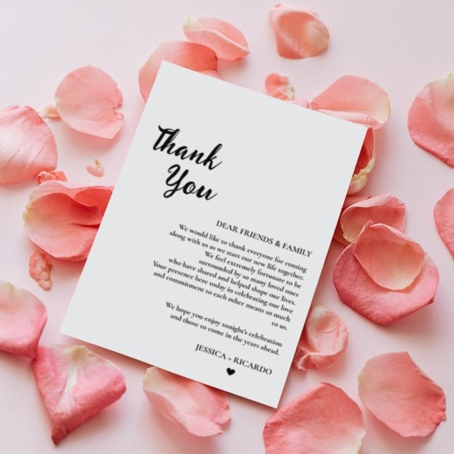 Modern Minimalist wedding table  Thank You Card (Creator Uploaded)