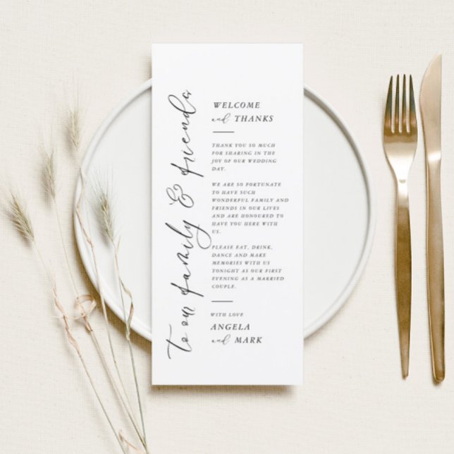 Modern Minimalist Wedding Table Thank You Card (Creator Uploaded)