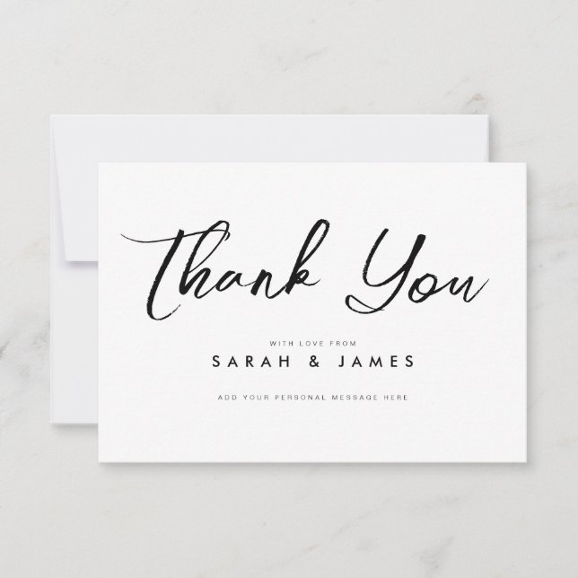 Modern Minimalist Wedding Thank You Card (Front)