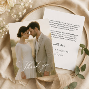 Modern Minimalist Wedding Thank You Card