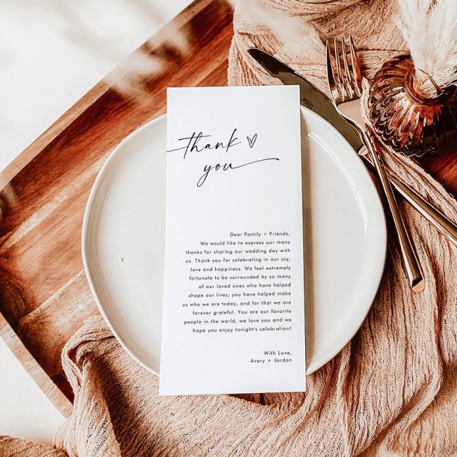 Modern Minimalist Wedding Thank You Note (Creator Uploaded)