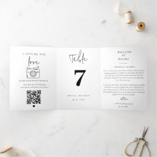 Modern Minimalist wedding Thank you table Number