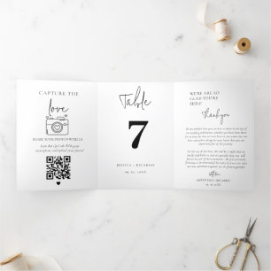 Modern Minimalist wedding Thank you table Number