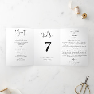 Modern Minimalist wedding Thank you table Number