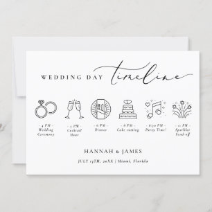 Modern Minimalist Wedding timeline Welcome card