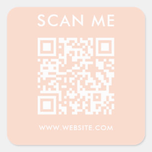 Modern Minimalist Wedding Website Scan me qr code Square Sticker
