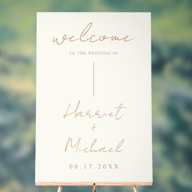Modern Minimalist Wedding Welcome Acrylic Sign (Neutral)
