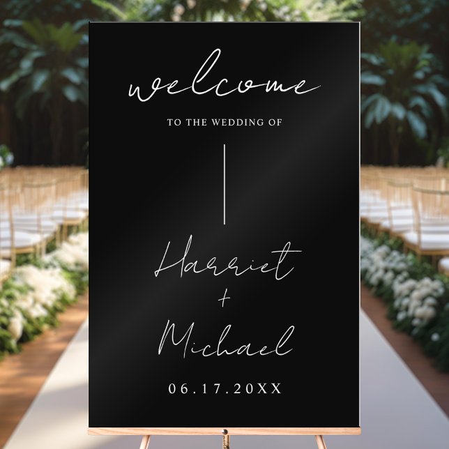 Modern Minimalist Wedding Welcome Acrylic Sign (Creator Uploaded)