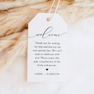 Modern Minimalist Wedding Welcome Bag Gift Tags