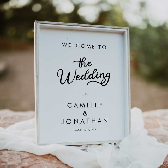 Modern Minimalist Wedding Welcome Poster (Modern Wedding Welcome Poster)