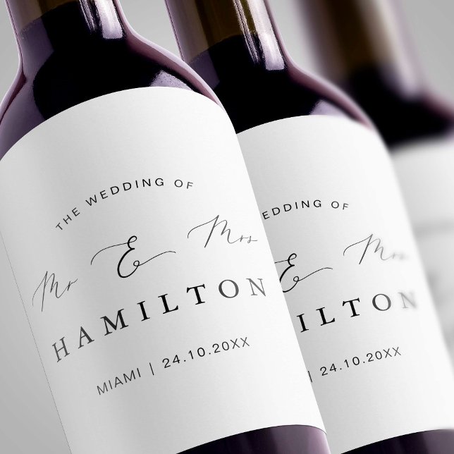 Modern Minimalist Wedding Wine Label (Creator Uploaded)