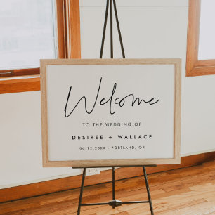 Modern Minimalist Welcome to our wedding Poster
