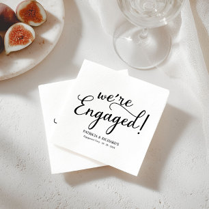 Modern Minimalist We're Engaged Party Napkins