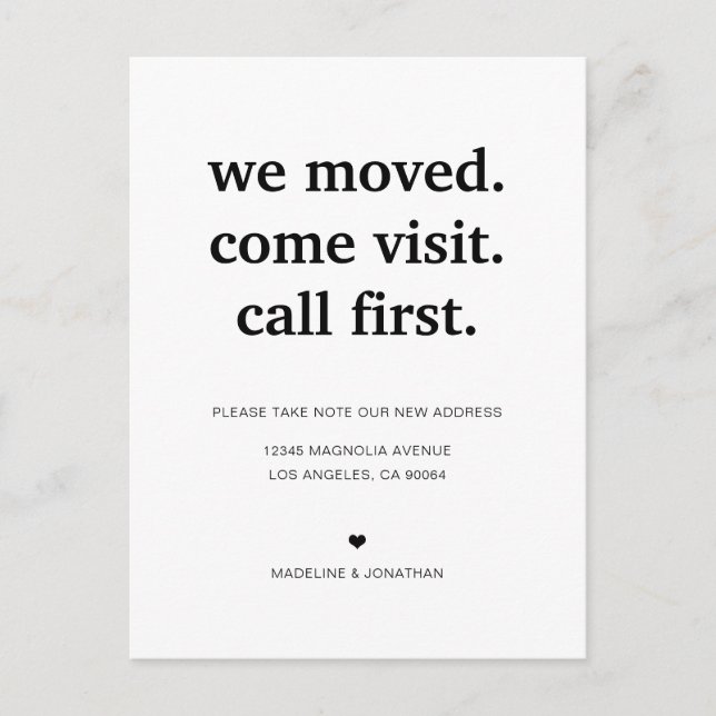 Modern Minimalist We've Moved Moving Announcement Postcard (Front)