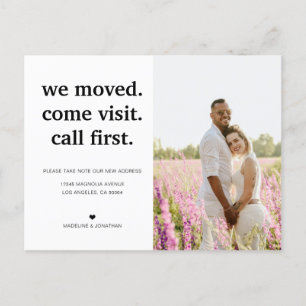 Modern Minimalist We've Moved Photo Moving Announcement Postcard