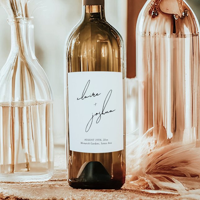  Modern Minimalist & Whimsical Double Sided Wine Label (Creator Uploaded)