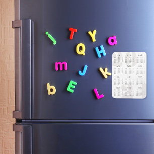 Modern Minimalist White and Beige 2024 Calendar Magnet