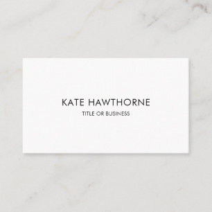 Modern Minimalist White and Black Business Card