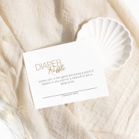 Modern Minimalist White Baby Shower Diaper Raffle