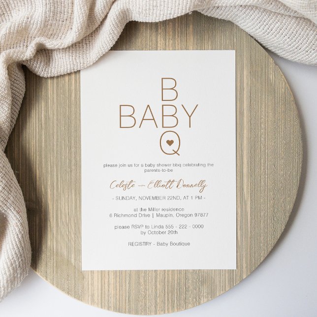 Modern Minimalist White BBQ Baby Shower Invitation (Creator Uploaded)