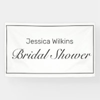 Modern Minimalist White Black Bridal Shower