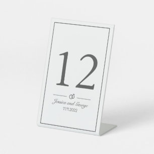 Modern Minimalist White Black Table Number Pedestal Sign