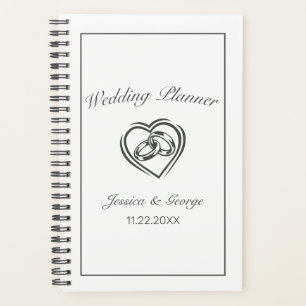 Modern Minimalist White Black Wedding Planner