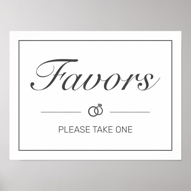 Modern Minimalist White Black Wedding Sign (Front)