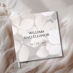 Modern Minimalist White Floral Guest Book